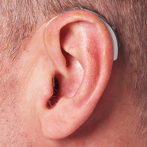 Behind-The-Ear Artificial Intelligence Hearing Aid on Ear