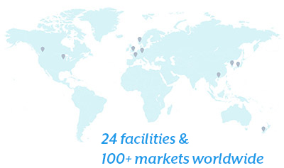 24 facilities and 100+ markets worldwide